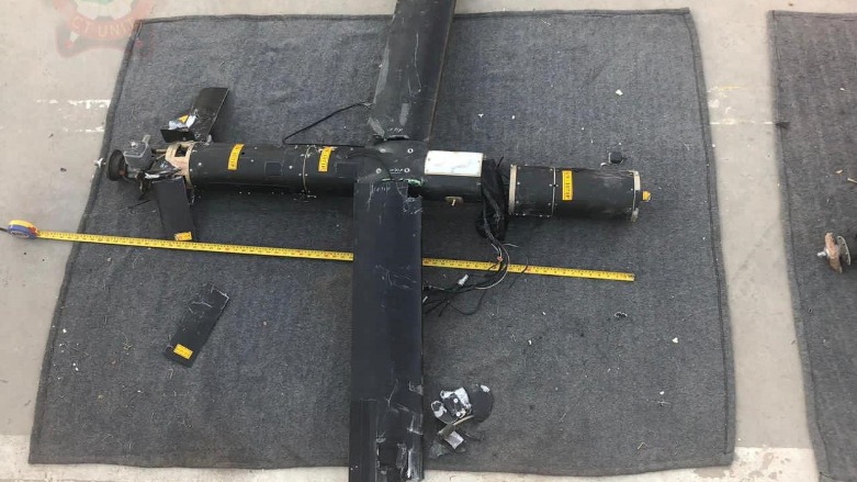 A photo released by Kurdistan Region counter terrorism forces shows the wreckage of one of three drones that attacked a residence in the outskirts of Erbil on June 26, 2021. (Photo: CTD)