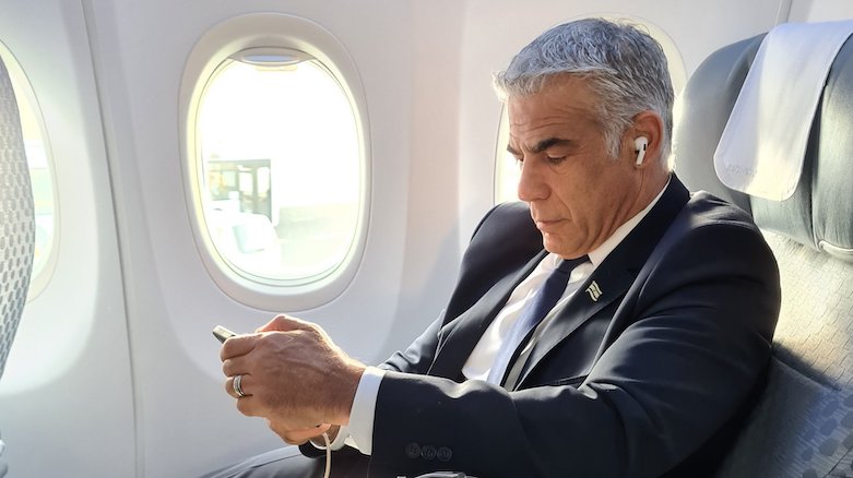 Israeli Foreign Minister Yair Lapid landed in UAE for a landmark state visit, the first by an Israeli foreign minister, on June 29, 2021. (Photo: Yair Lapid/Twitter)