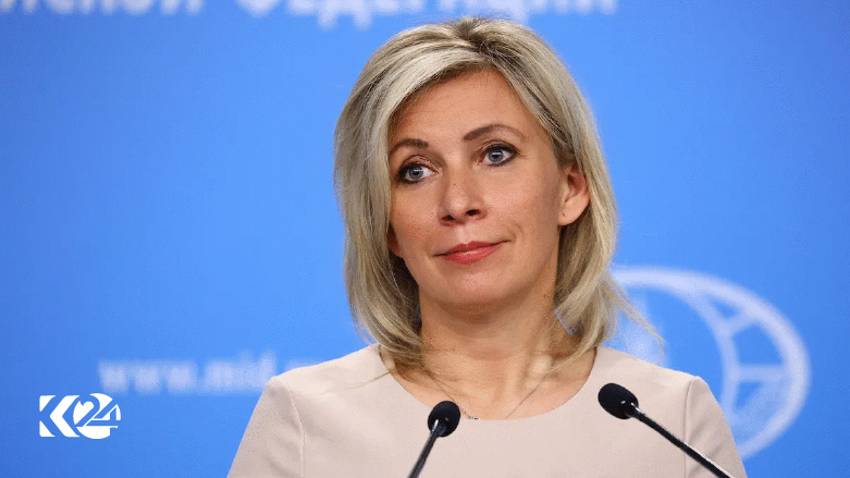Maria Zakharova, spokesperson for the Russian foreign ministry, during a press briefing in Moscow. (Photo: Russian Foreign Ministry/Sputnik via AFP)