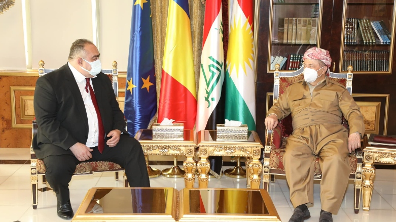 پرزیدنت مسعود بارزانی و سفیر رومانی در عراق