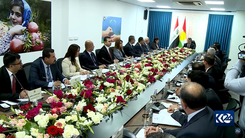 Kurdistan Region Prime Minister Masrour Barzani delivering a speech at the KRG Ministry of Agriculture and Water Resources, Erbil, Kurdistan Region, June 13, 2022. (Photo: KRG)