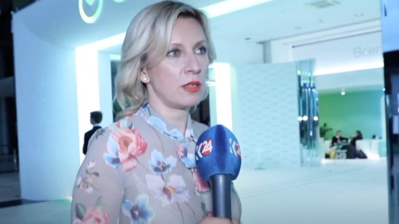 Maria Zakharova, the spokesperson for the Russian Ministry of Foreign Affairs, was interviewed by Kurdistan 24 on Friday, June 18, 2022 (Photo: Kurdistan 24)