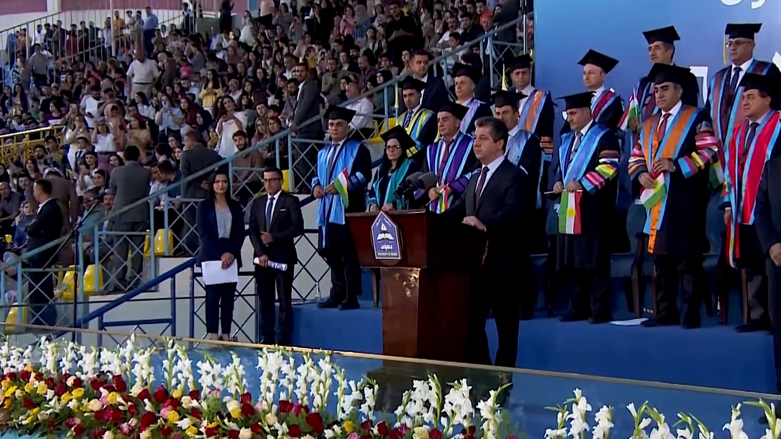 Kurdistan Region Prime Minister Masrour Barzani attending a graduation ceremony at the University of Duhok, June 18, 2022 (Photo: KRG)