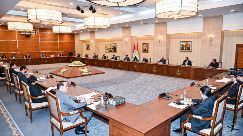 Kurdistan Region's Council of Ministers during the meeting. (Photo: KRG)