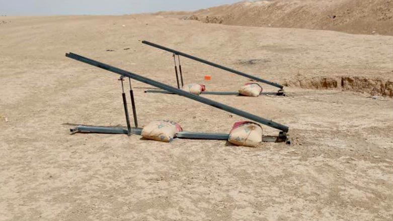 The two Katyusha rocket launchers that were used to fire four rockets near a Peshmerga position and Turkey’s Zilkan base in Iraq’s Nineveh Province, June 26, 2022 (Photo: CTD)