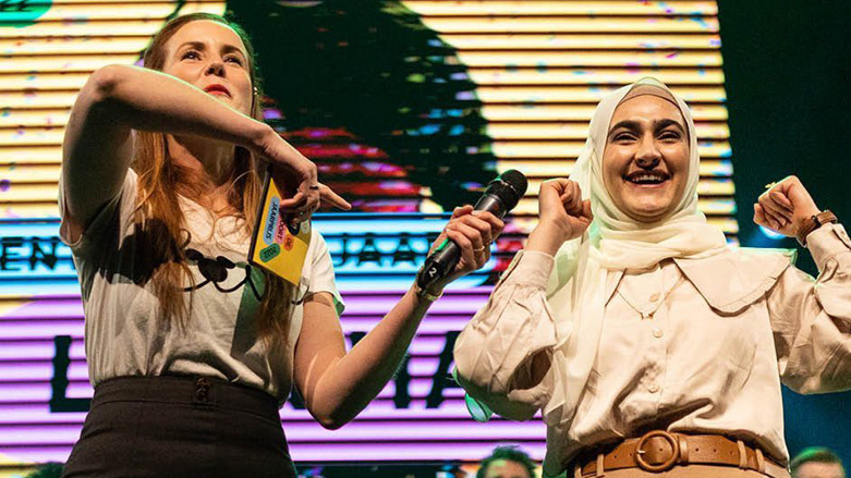 Lava Haji (right) is announced the Netherland's 2022 Student of the Year, May 2022. (Photo: Niels Brouwers/Pixelbrouwers)