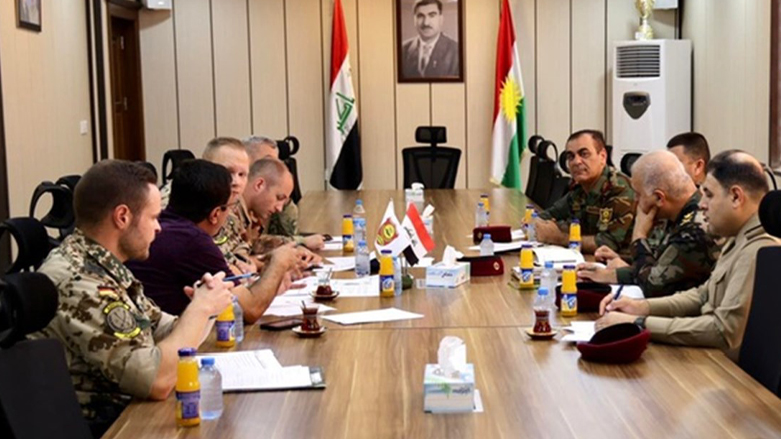 Coalition forces delegation (left) duisring their meeting with Peshmerga delegation, May 31, 2023. (Photo: KRG)