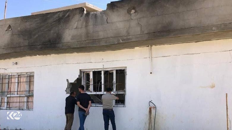 The building that was targeted by a Turkish drone in Sinjar district, June 1, 2023. (Photo: Kurdistan 24)