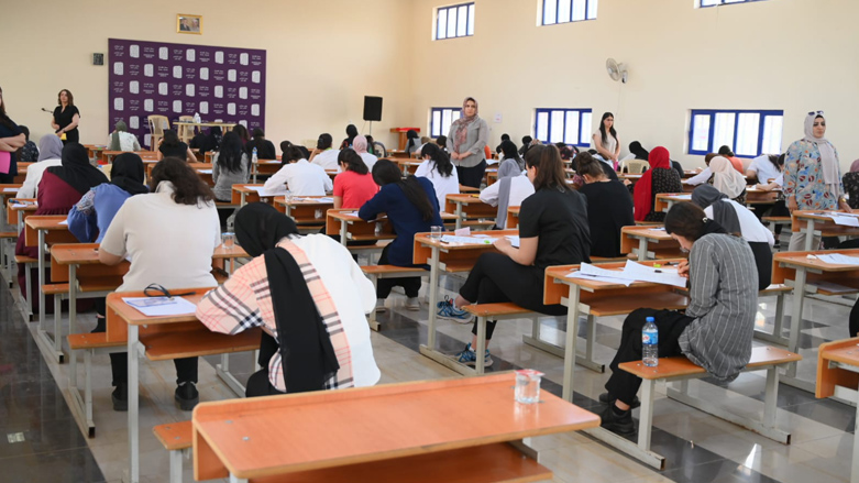 12th grade students take final exams at a test hall in Erbil, June 3, 2023. (Photo: Erbil Governorate)