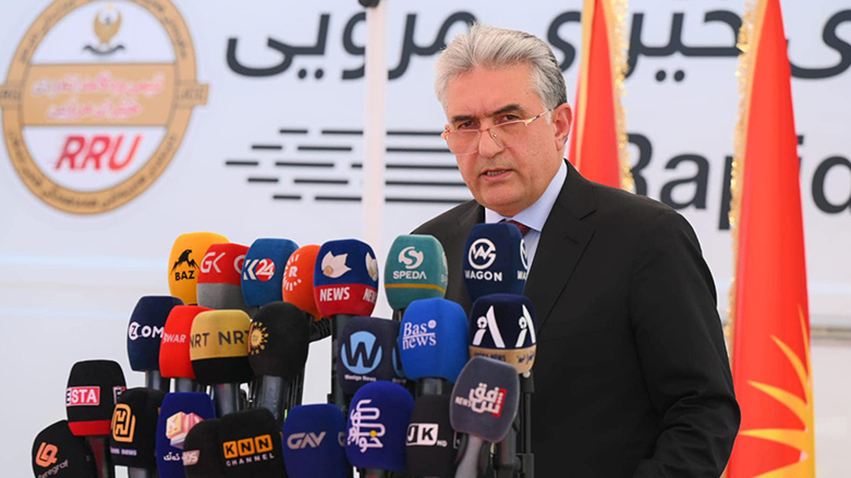 Minister of Interior of the Kurdistan Regional Government Rebar Ahmad, delivering a speech at the event, June 4, 2023. (Photo: Erbil Governorate)