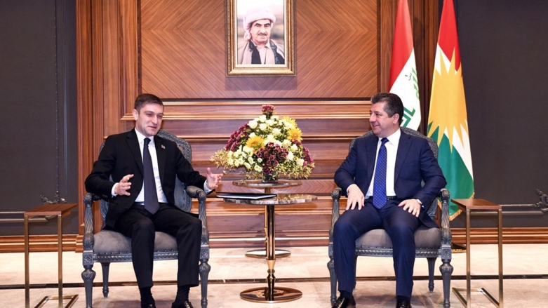 دیدار مسرور بارزانی، نخست وزیر اقلیم کوردستان و نصیر ممد اف، هماهنگ کننده امور سفارت جمهوری آذربایجان در عراق