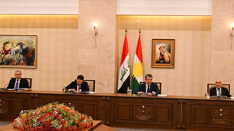 Kurdistan Region Prime Minister Masrour Barzani (second from right) at the Council of Ministers meeting, June 7, 2023. (Photo: KRG)