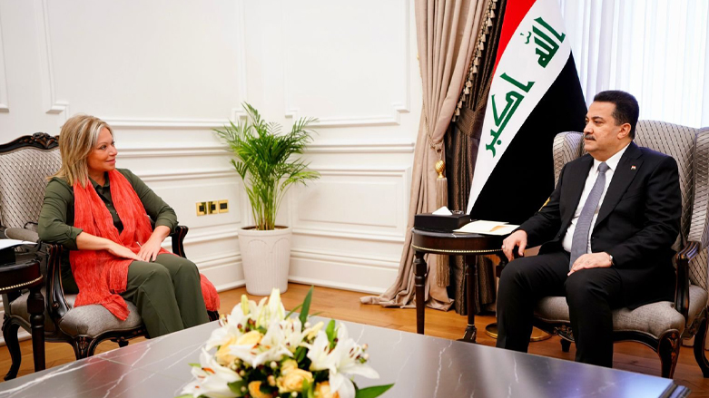 Iraqi Prime Minister Mohammed Shia' al-Sudani (right) during his meeting with the Special Representative of the United Nations Secretary-General for Iraq Jeanine Hennis-Plasschaert, June 19, 2023. (Photo: INA)
