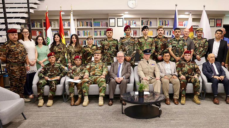 Peshmergas that took part at the English language skills course at the University of Kurdistan in Erbil, June 18, 2023. (Photo: Ministry of Peshmerga)