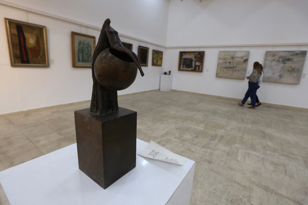 A sculpture by Iraqi artist Ittihad Karim at the Museum of Modern Art in Baghdad, May 28, 2023. (Photo: Ahmad Al-Rubaye/AFP)