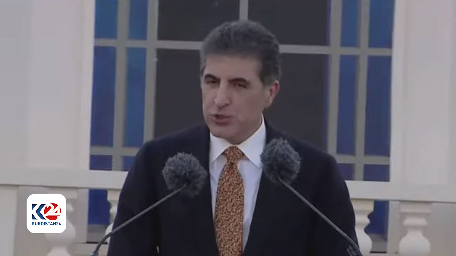 Kurdistan Region President Nechirvan Barzani delivers a speech, June 2, 2024. (Photo: Kurdistan24)