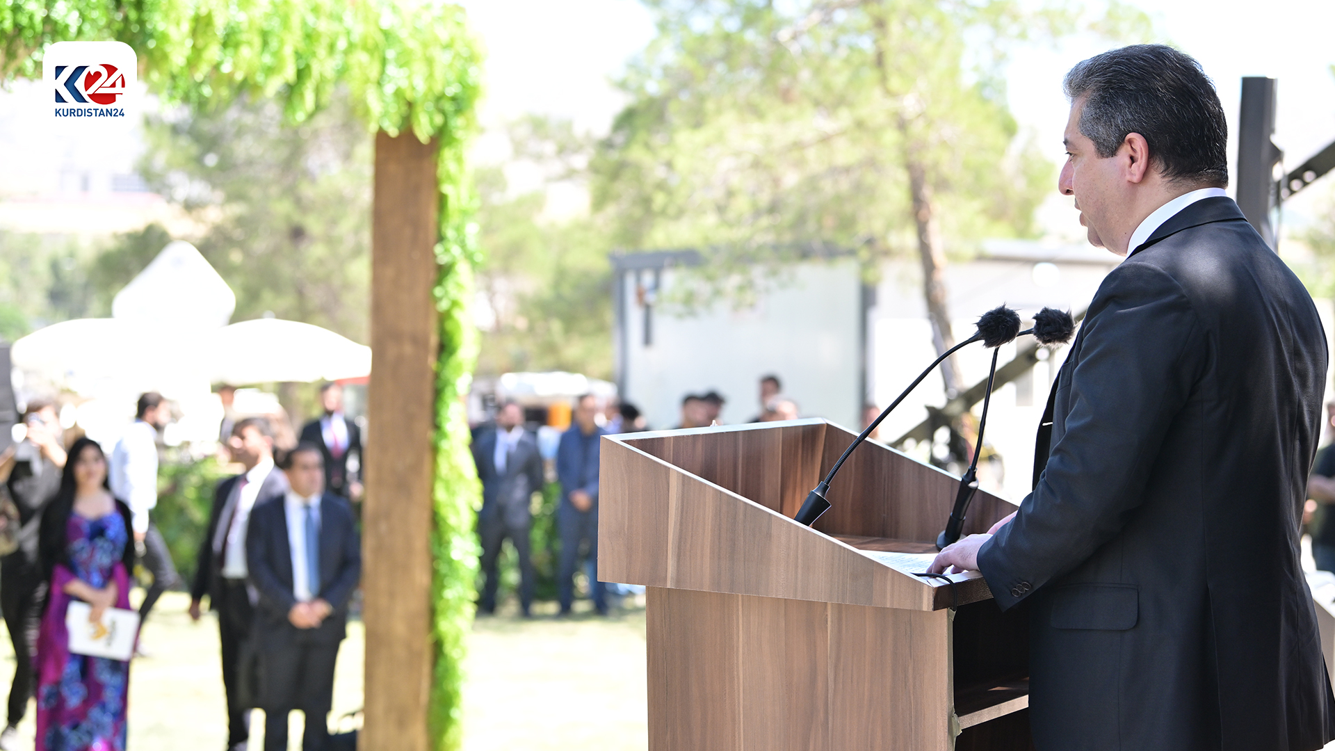 گوتاری سەرۆکوەزیران مەسرور بارزانی لە رێوەڕەسمی دانانی بەردی بناغەی دوو پارک لە دهۆک
