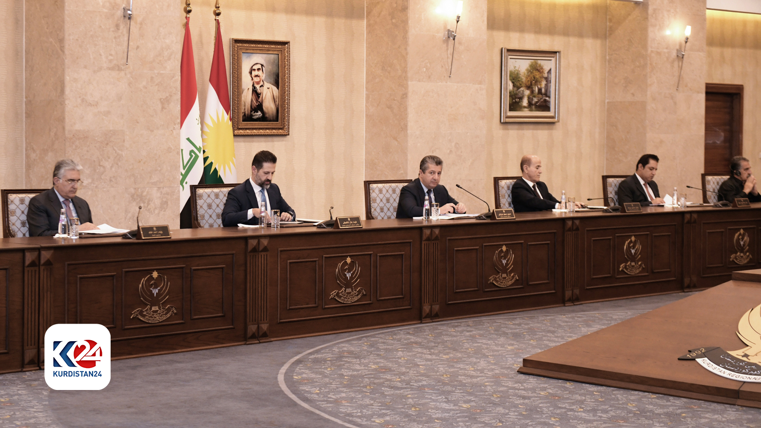 PM Masrour Barzani, third left, Council of Ministers meeting (Photo: Kurdistan 24)