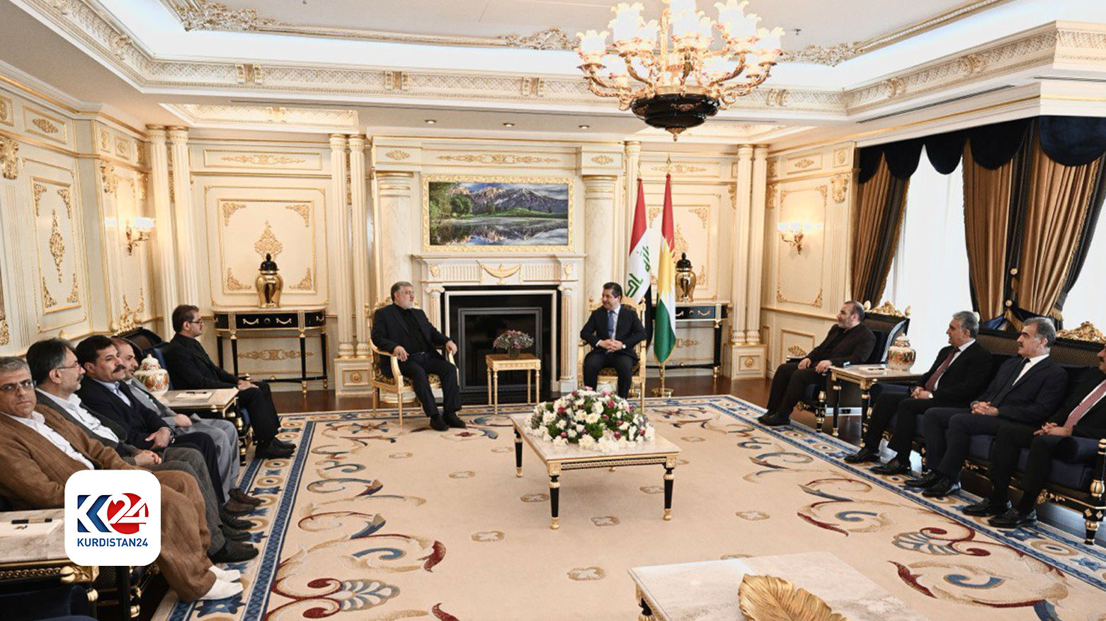 PM Masrour Barzani meets with a delegation of Iranian officials