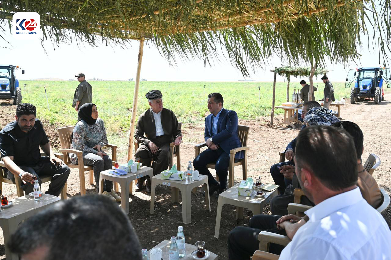 Kurdistan Region Prime Minister Masrour Barzani during his visit to Bardarash district farmers, June 11, 2024. (Photo: KRG)