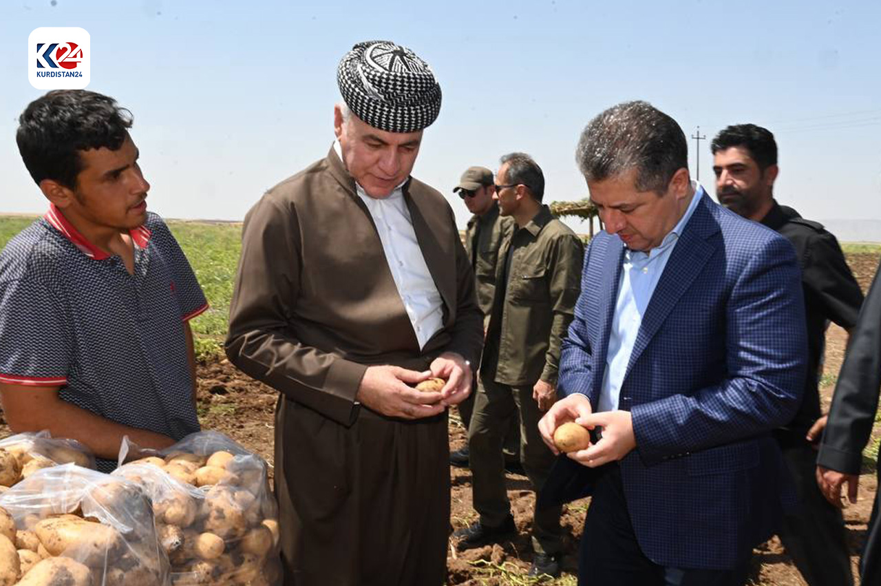 Kurdistan Region Prime Minister Masrour Barzani during his visit to Bardarash district farmers, June 11, 2024. (Photo: KRG)