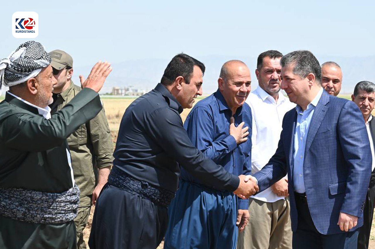 Kurdistan Region Prime Minister Masrour Barzani during his visit to Bardarash district farmers, June 11, 2024. (Photo: KRG)