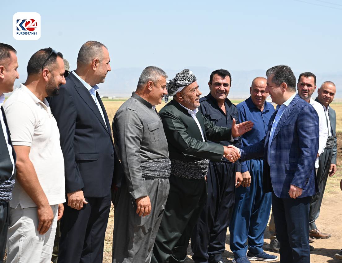 Kurdistan Region Prime Minister Masrour Barzani during his visit to Bardarash district farmers, June 11, 2024. (Photo: KRG)