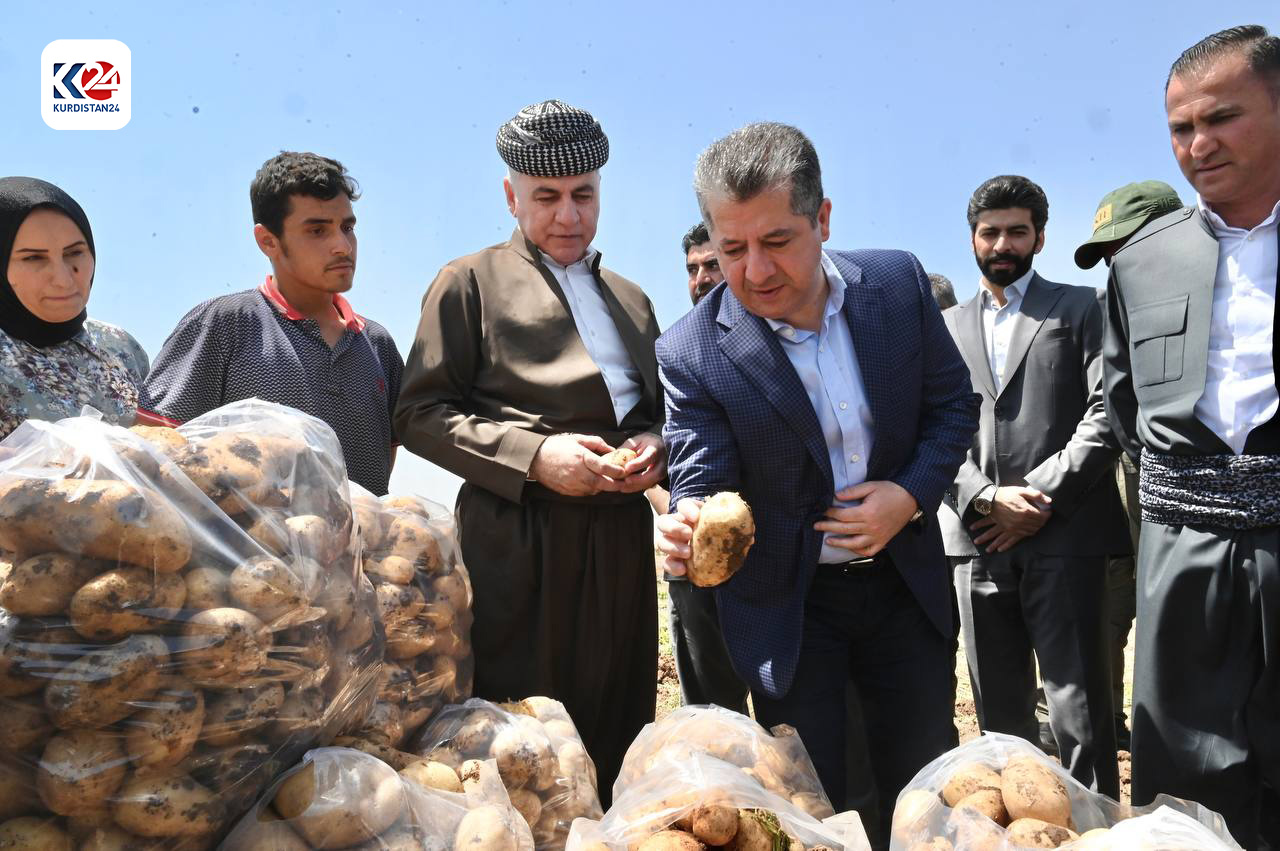 Kurdistan Region Prime Minister Masrour Barzani during his visit to Bardarash district farmers, June 11, 2024. (Photo: KRG)