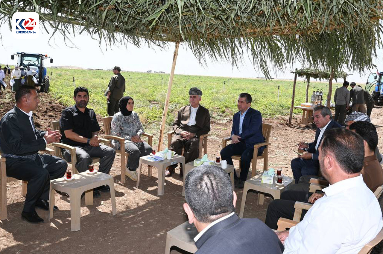 Kurdistan Region Prime Minister Masrour Barzani during his visit to Bardarash district farmers, June 11, 2024. (Photo: KRG)