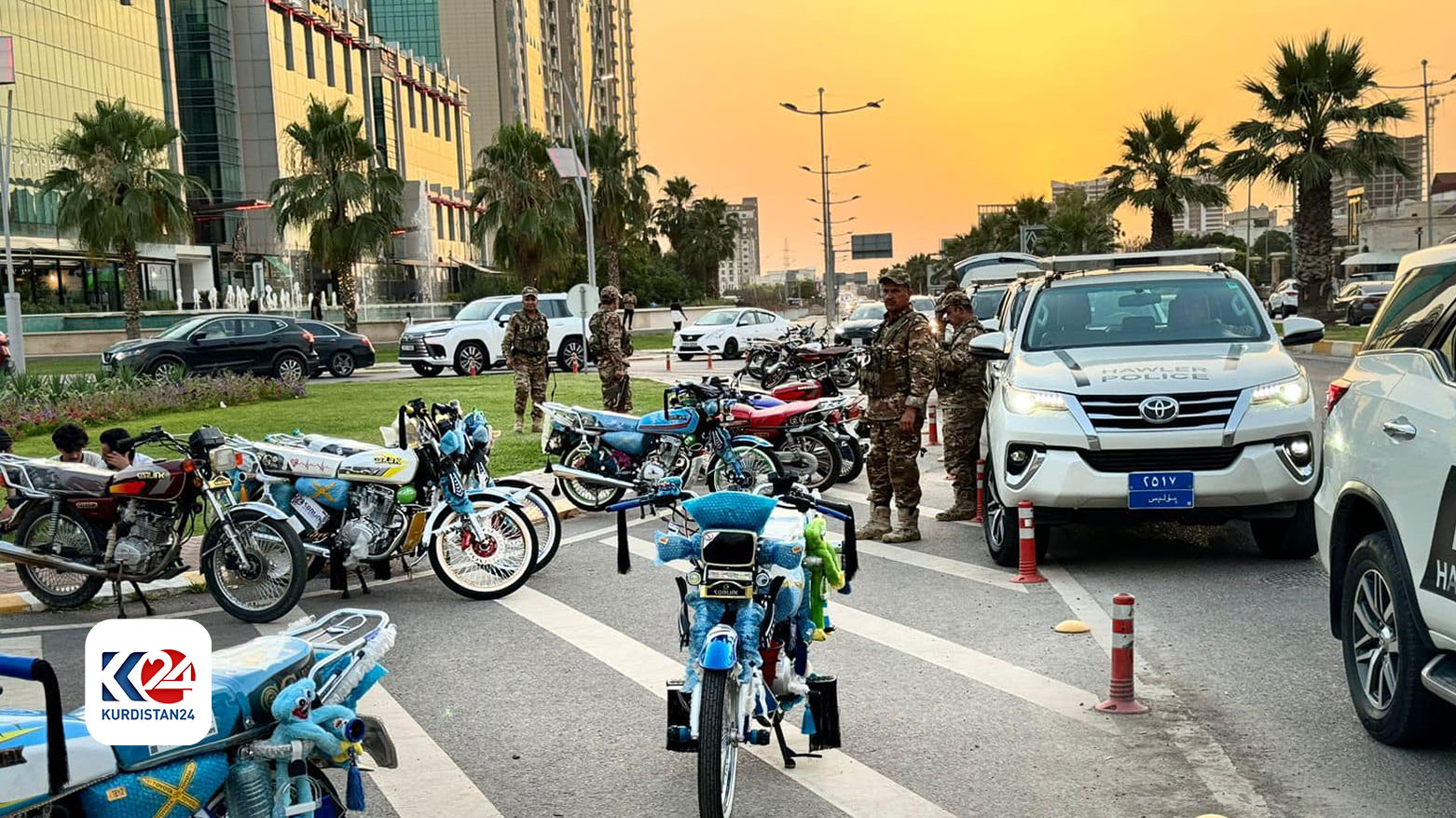 Erbil police confiscate unregistered motorcycles