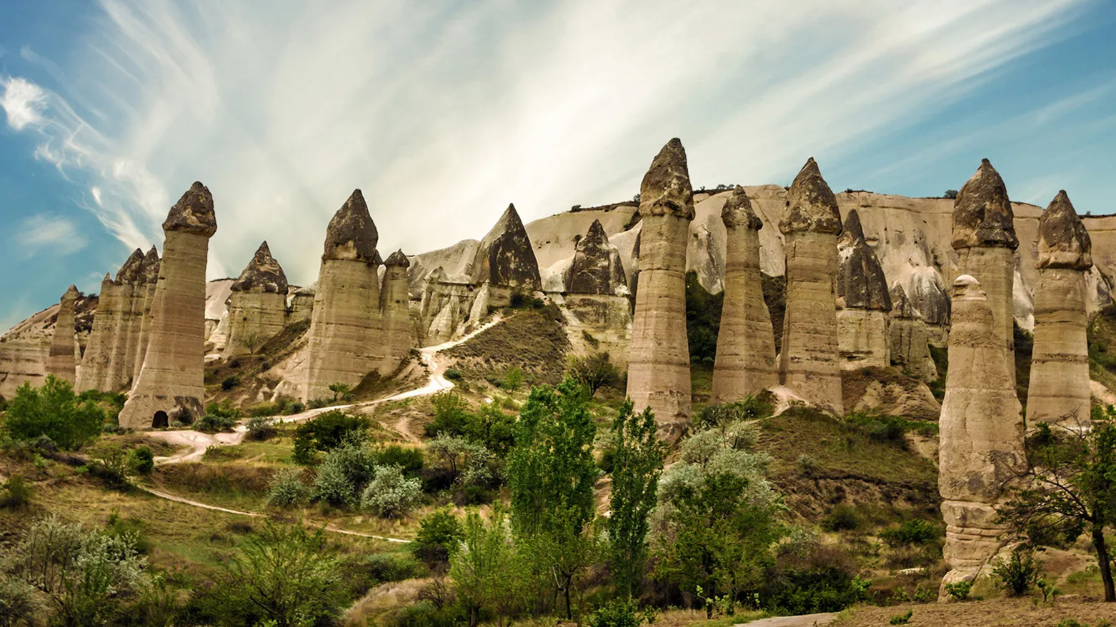 Fairy chimneys, or hoodoos, in Göreme National Park in the north of Kurdistan 