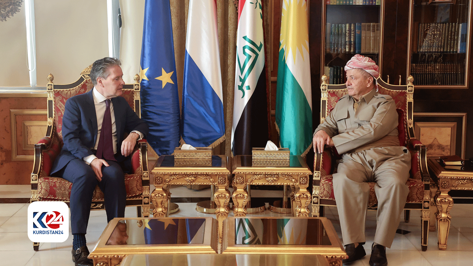 KDP President Masoud Barzani Dutch diplomat discuss bilateral ties