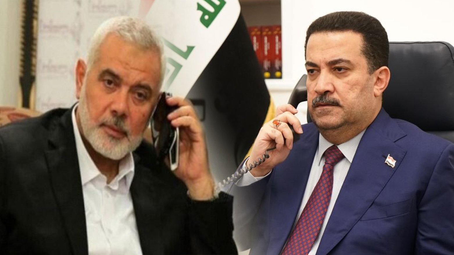 محمد شیاع السودانی، نخست وزیر عراق و اسماعیل هنیه، رئیس دفتر سیاسی حماس، عکس؛ تعبیری