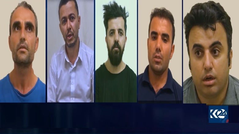 The five individuals sentenced in February to six years in prison by a court in Erbil on “espionage” charges. (Photo: Kurdistan 24)
