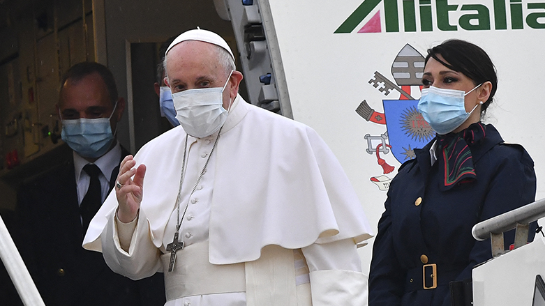پاپا فرانسیس، پاپای ڤاتیكان ئه‌مڕۆ هه‌ینی به‌ سه‌ردانێكی چوار رۆژه‌ به‌ره‌و عێراق به‌ڕێكه‌وت