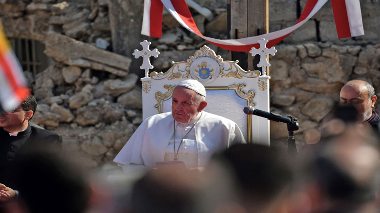 پاپا فرانسیس پاپای ڤاتیكان - لە مووسڵ - فۆتۆ: AFP