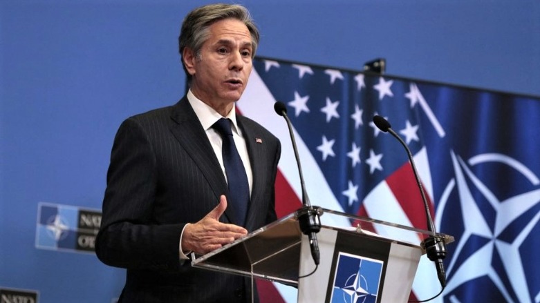 US Secretary of State Antony Blinken addresses a press briefing at the end of a NATO Foreign Ministers' meeting in Brussels, March 24, 2021. (Photo: AFP)