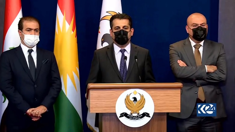 Saman Barznji, Kurdistan Regional Government’s Minister of Health during the press conference, March 30, 2021. (Photo: Kurdistan 24)