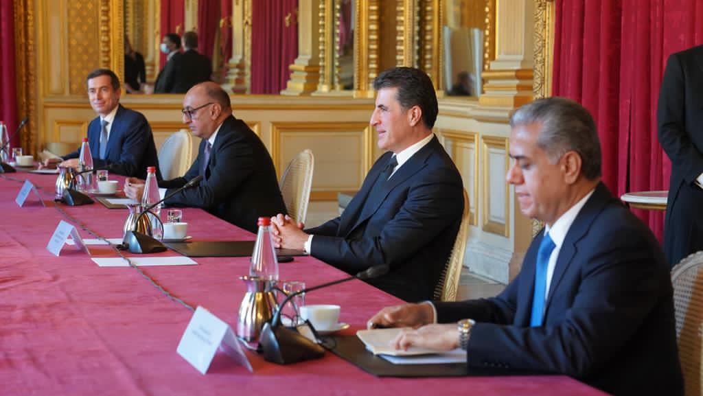 نچیروان بارزانی، رئیس اقلیم کوردستان و ژان اف لودریان، وزیر امور خارجه آن کشور