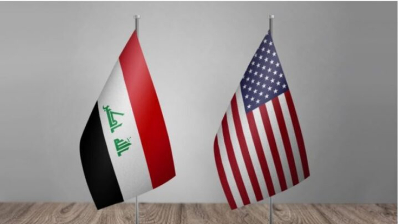 پرچم‌های آمریکا و عراق