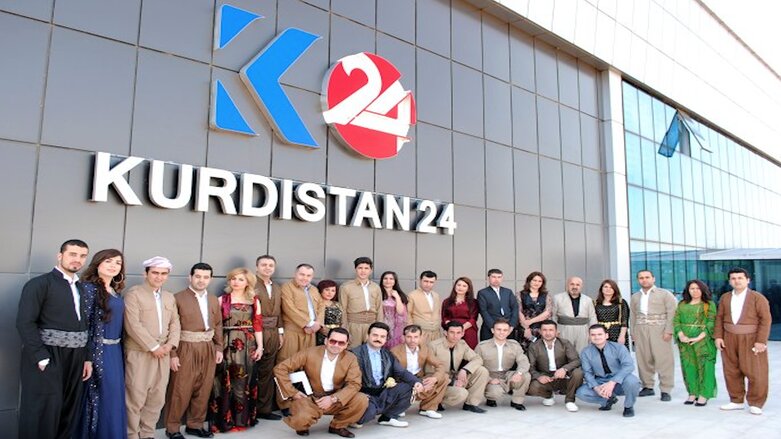 The staff of Kurdistan 24 dressed for Kurdish Clothes Day (Photo: K24)