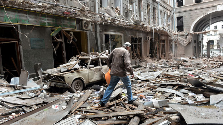 Kharkiv'de yaşanan yıkım (Foto: AFP)
