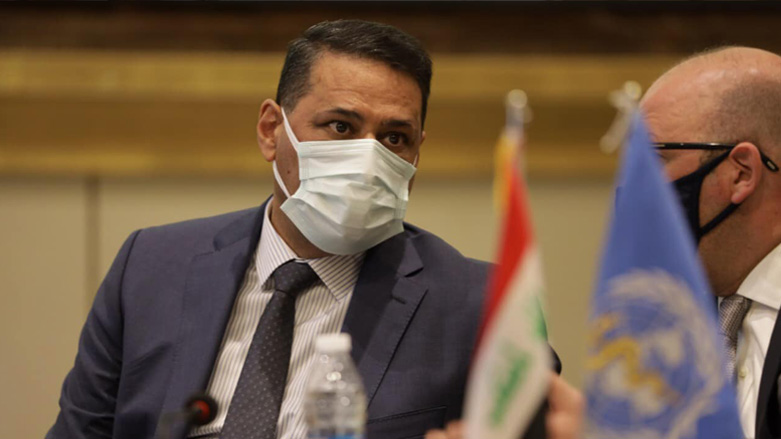 Iraqi Health Minister Hani Musa Al-Aqabi during a workshop attended by the WHO representatives in Iraq and the Middle East in Baghdad, March 6, 2022. (Photo: Iraqi Health Ministry)