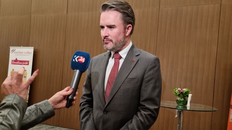 Canadian Ambassador Galligan during an interview with Kurdistan 24 (Wladimir van Wilgenburg/Kurdistan 24).