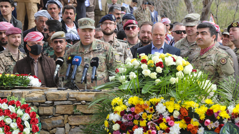 A coalition delegation headed by BG Nick Ducich, Director-MAG, visited Barzan on Monday (Photo: Sirwan Barzani/Twitter).