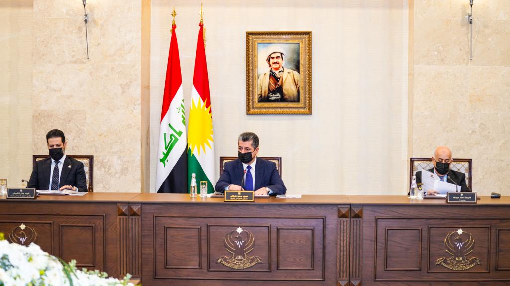Kurdistan Region’s Council of Ministers during the meeting, March 16, 2022. (Photo: KRG)