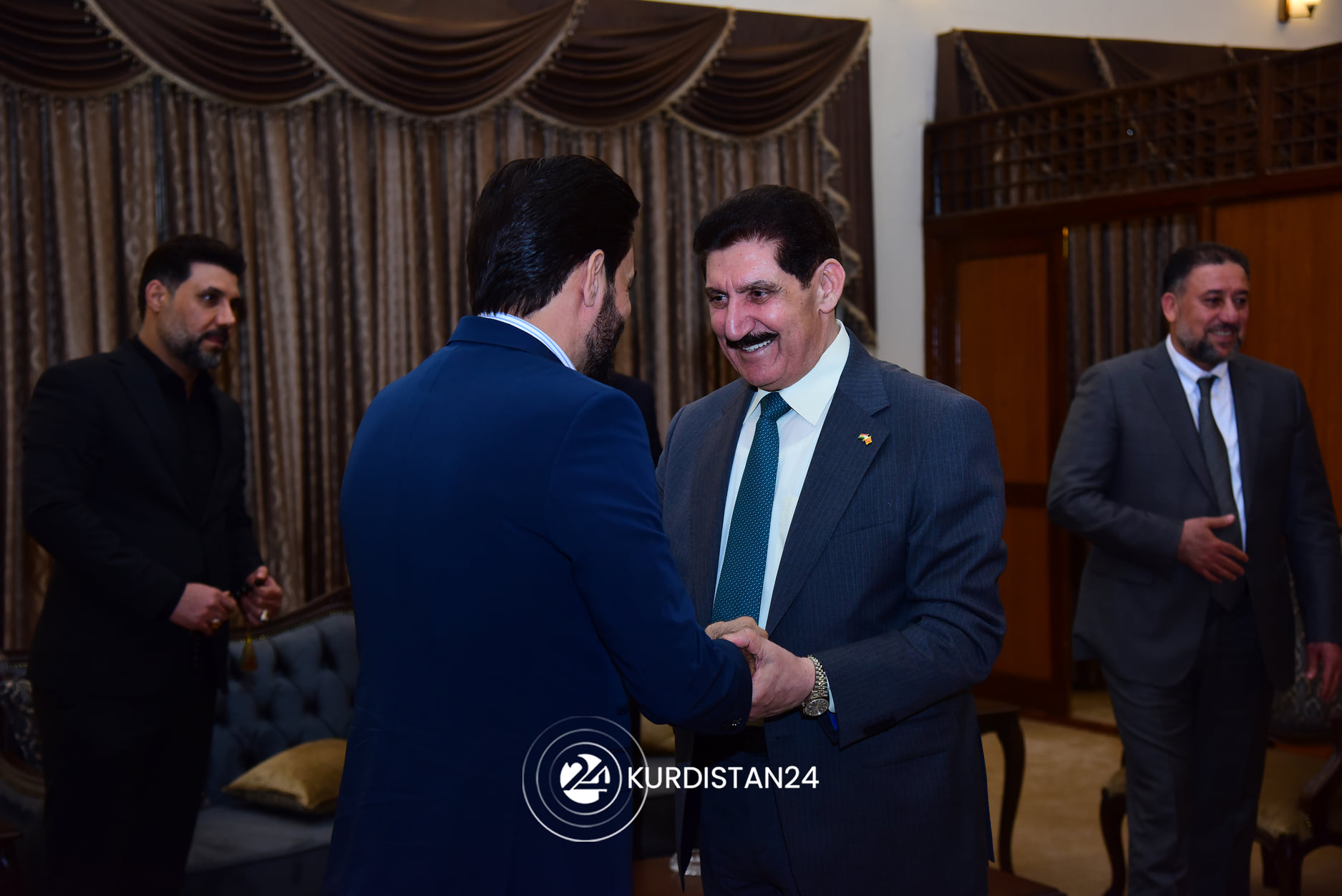 فازڵ میرانی، سكرتێری مه&zwnj;كته&zwnj;بی سیاسی پارتی و محه&zwnj;مه&zwnj;د حه&zwnj;لبووسی، سه&zwnj;رۆكی كوتله&zwnj;ی ته&zwnj;قه&zwnj;دومی سوننی