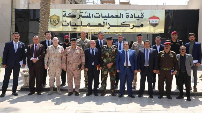 The Ministry of Peshmerga's media and national awareness directorate met with the Iraqi Security Media Cell on Sunday, Mar. 27, 2022 (Photo: Twitter/Saad Maan).