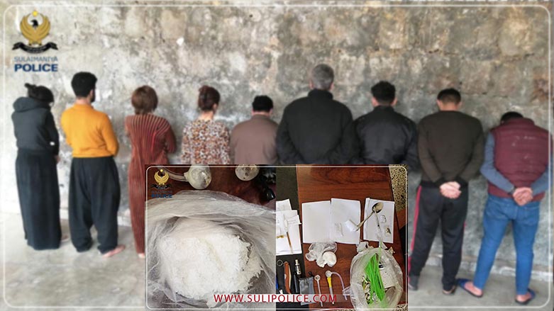 تۆمەتبارەکان و هەندێک لەو ماددانەی دەستیان بەسەردا گیراوە