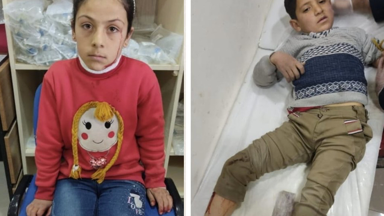 Eight children were injured by machine gunfire in Afrin (Photo: Sinam Mohamad/Twitter)